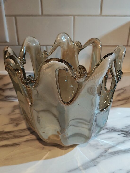 Other - Murano-Style Italian Art Glass Free-Form Splash Bowl Vase Sculptural Decor